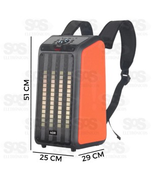 Caixa De Som Mochila Amplificada 300W Karaôke NDR-Q69