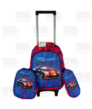 Mochila Infantil Com Estojo e Lancheira Spider Web FUK304