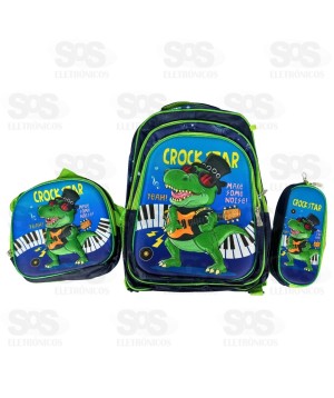 Mochila GG Alto Relevo Com Lancheira e Estojo SJT-B128