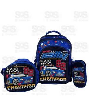 Mochila GG Alto Relevo Com Lancheira e Estojo SJT-B116 / 119