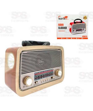 Rádio Retrô Com Lanterna 3 Bandas Eletro Mex EL-1305