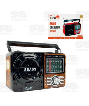 Rádio Retrô 9 Bandas Com Lanterna Eletro Mex EL-1301