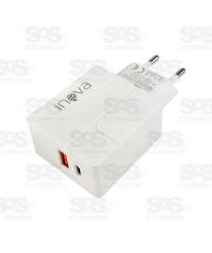 Carregador 2 USB 20W+25W Com Cabo Micro V8 Inova CAR-3270S