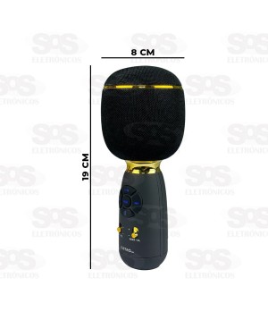 Microfone Sem Fio 5W Karaokê Eletromex EL-5002