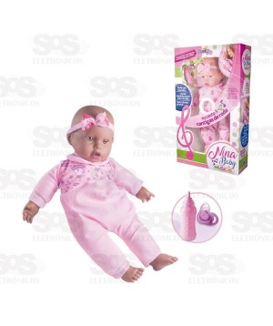 Boneca Nina Baby Musical Negra 50cm Nova Toys 1048