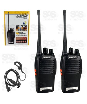 Kit Walk Talk 2 Rádios Comunicador Completo B-Max BF-777S
