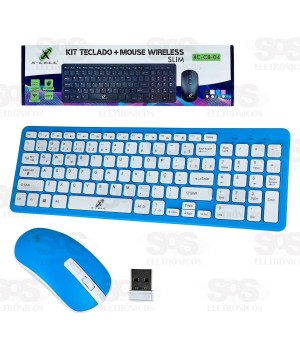 Kit Teclado e Mouse Sem Fio Cores Sortidas X-Cell XC-CB-04