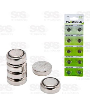 Bateria Botão FX-LR936/AG9 1.5V 10 Unidades Flex Gold