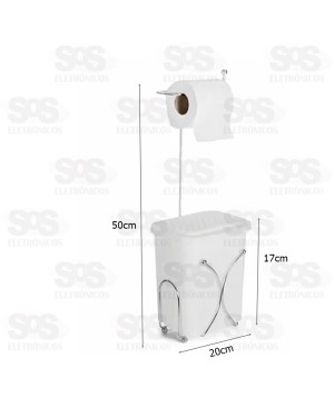 Suporte de Papel Higiênico Mix com Lixeira Plastica 1864