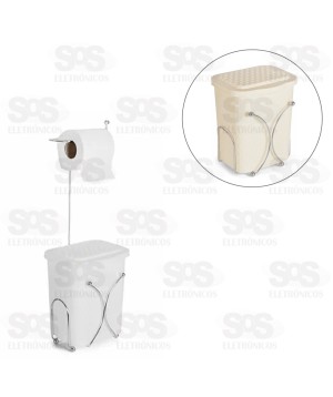 Suporte de Papel Higiênico Mix com Lixeira Plastica 1864