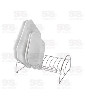 Organizador e Secador de Pratos Aço Cromado 1807