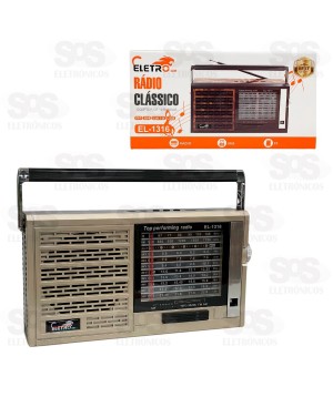 Rádio Retrô Bluetooth/FM/AM 10 Bandas Eletromex EL-1316