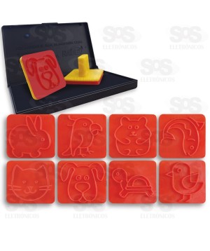 Carimbos Pets Com 6 Giz de Cera NIg 0130