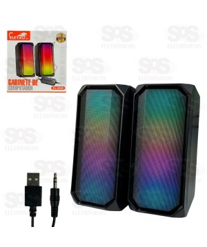 Caixa de Som Multimídia Com LED 6W Eletromex EL-6006