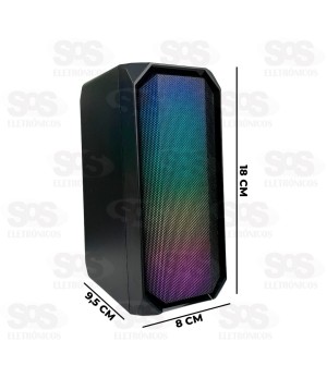 Caixa de Som Multimídia Com LED 6W Eletromex EL-6006