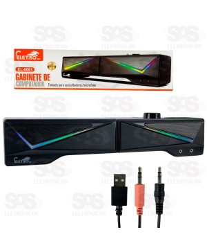 Caixa de Som Multimídia Com LED 6W In/Out Torre Eletromex EL-6001