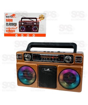 Rádio Retrô Bluetooth/FM/AM/SW/USB/TWS Eletromex EL-1318