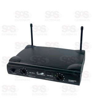 Kit 2 Microfone Sem Fio Com Receptor Profissional Eletromex EL-5007