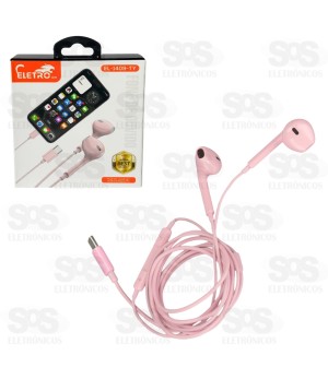 Fone De Ouvido Com Microfone Type C Colorido Soft Eletromex EL-1409-TY