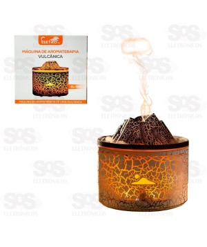 Difusor Umidificador De Ar Vulcânico 230ML Com LED Eletromex EL-5504