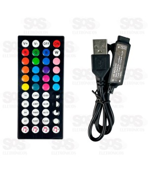Fita de LED Colorida Com Controle Por Som 3 Metros Eletromex EL-8001