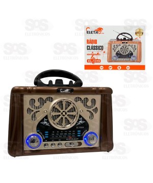 Rádio Retrô Bluetooth/FM/AM/SW/USB/BT/TWS Eletromex EL-1319