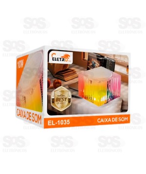 Caixa De Som Transparente Com LED 10W Eletromex EL-1035