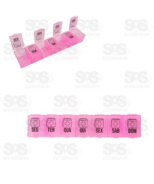 Porta Comprimido Semanal 3x15cm Em Plástico Top Útil