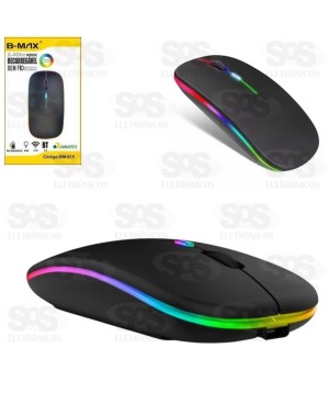 Mouse Sem Fio Recarregável Bluetooth e Antena B-Max 615