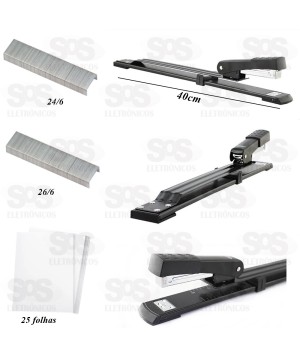 Grampeador Metal de Longo Alcance 25 Folhas B-Max BM-K06
