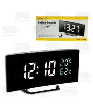 Relógio Digital Curvado Com Despertador B-Max BM-R806