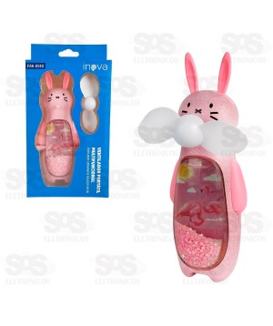 Ventilador Portátil Coelhinho Com Luminária Inova FAN-8518