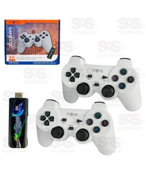 Game Stick Com TV Box 2 Controles Sem Fio e Remoto Inova CON-30235