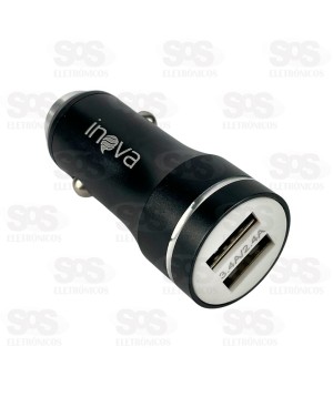 Fonte Veicular Tubo Carregador 2 USB 3.4A Inova CAR-20074