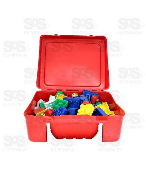 Maleta de Blocos de Montar Colorido Com 84 Peças Mini Toys 322