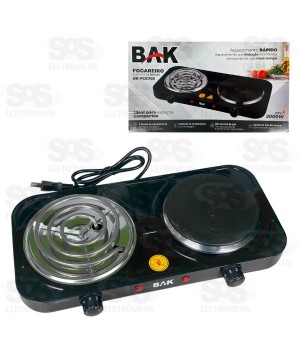 Fogareiro Elétrico Por Indução 2 Bocas 127V 2000W Bak BK-FCE703