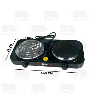 Fogareiro Elétrico Por Indução 2 Bocas 127V 2000W Bak BK-FCE703