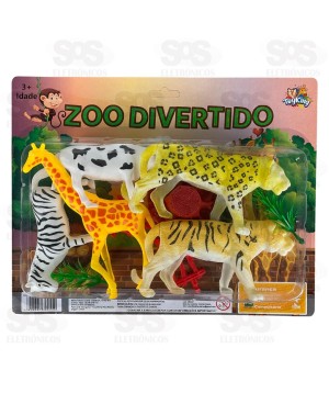 Conjunto Animais Selvagens Com Acessórios 10 Peças Toy King TK-AB5666