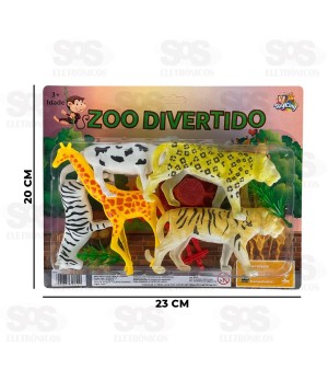 Conjunto Animais Selvagens Com Acessórios 10 Peças Toy King TK-AB5666