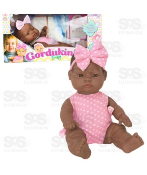 Boneca Gordukinha Negra 100% Vinil Nova Toys 1167