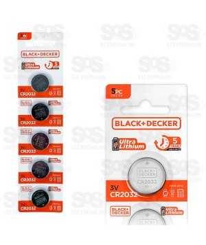 Bateria Moeda Ultra Lítio CR 2032 3V 5 Unidades Black Decker