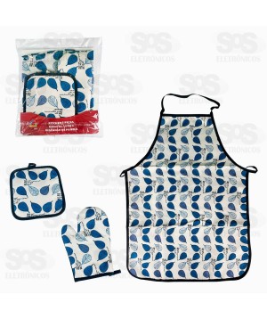 Kit 3 em 1 Avental Luva e Descanso De Panela Futuro FUY927