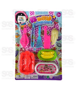 Conjunto Comidinhas Kitchen 9 Peças Toy King TK-AB5177