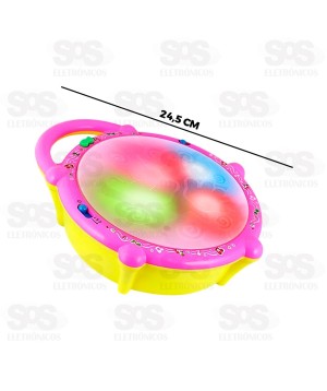 Tambor Divertido Luzes e Sons Toy King TK-1053