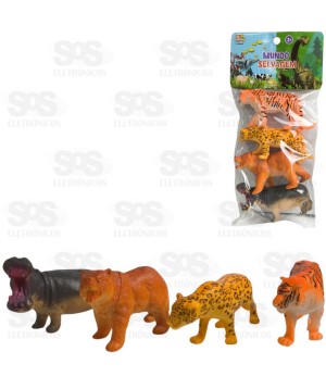 Conjunto Animais Selvagens 4 Peças Toy King TK-AB5443