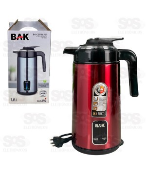 Chaleira Elétrica Térmica 1.8 Litros 1000W Bak BAK-CET18L-127