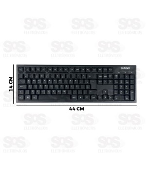Kit Teclado e Mouse Sem Fio 2.4G  ABNT2 Exbom BK-S1000K