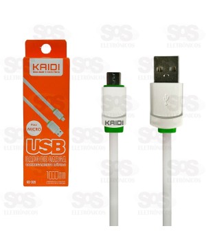 Cabo De Carregamento USB Para Micro V8 1 Metro Kaidi KD-305