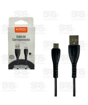 Cabo De Carregamento USB Para Micro V8 1 Metro Kaidi KD-22M