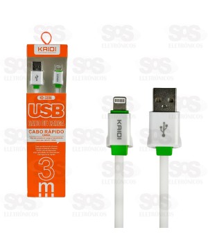 Cabo De Carregamento USB Para Lightning 3 Metros Kaidi KD-330A